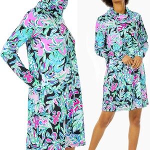 Lilly Pulitzer Lilshield UPF 50 Meryl Chillylilly Onyx Lets Go Wild XL Dress